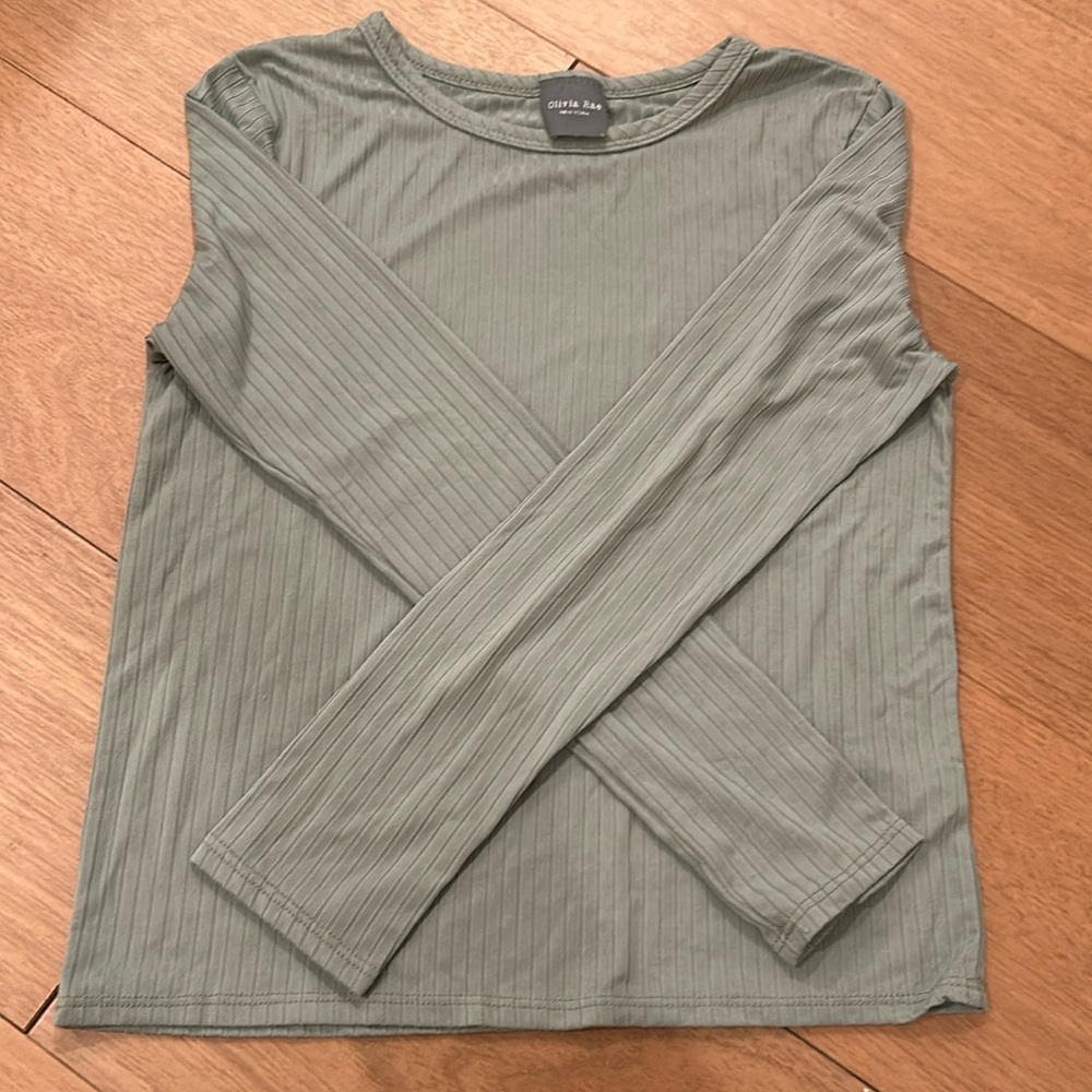 Olivia Rae kids long sleeve green shirt